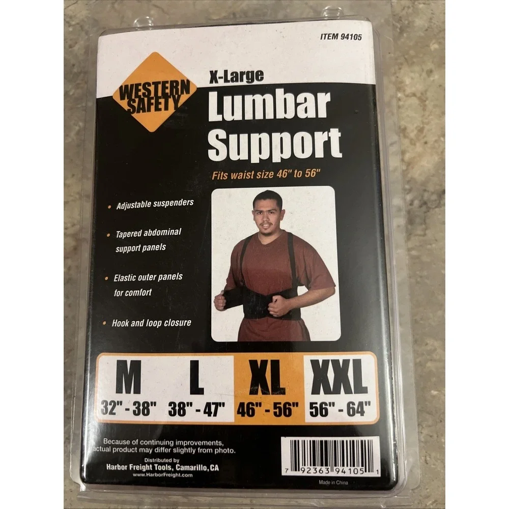 Western Safety XL Lumbar Support Belt  Fits 46